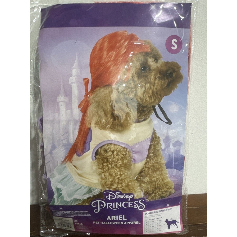Disney Princess Ariel Pet Halloween Apparel Accessory Wig For dogs, Size S, New